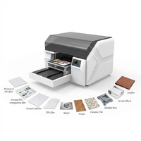 Impresora UV Plana A301, Grosor de Impresión de 0-90 mm, Impresora UV Pequeña de 500 W con Barniz Blanco para Madera, Plásticos, Metal y Cuero