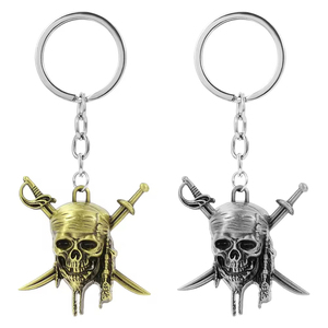 Llavero de Piratas del <span class=keywords><strong>Caribe</strong></span> con Forma de Esqueleto, Estilo Punk, Moneda Azteca Vintage, Colgante del Capitán Jack - Product Image 1