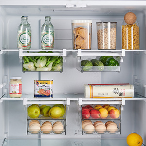 Refrigerator Storage Box Double Layer Hanging Fruit Preservation Organizer Kitchen <b>Fridge</b> Organizer - Product Image 4