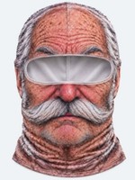 Masque de ski amusant pour homme âgé, masque facial réaliste imprimé en 3D, balaclava intégrale pour le ski, le snowboard, les sports de plein air, le cyclisme, le cosplay