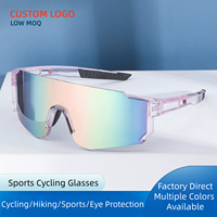 Lunettes de soleil sportives rose pastel avec logo personnalisé, lunettes de cyclisme rose, lunettes de sport anti-vent pour la course à pied, le baseball et la randonnée