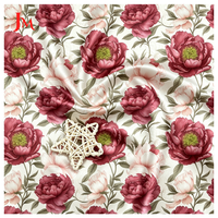 Tissu satiné en polyester de luxe imprimé sur mesure, tissu satiné soyeux imprimé floral pour robe femme