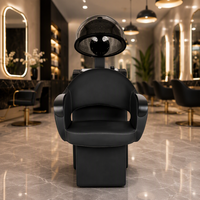 Nouveau sèche-cheveux professionnel noir pour salon de coiffure avec chaise
