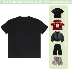 T-shirt DiFan à manches courtes, coupe ample, panneau structuré personnalisé, 300 g/m², t-shirt de sublimation, streetwear, t-shirt de sublimation - Product Image 3