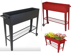 Boîte de planteur <span class=keywords><strong>sur</strong></span>élevé avec jambes, lit de jardin extérieur, <span class=keywords><strong>sur</strong></span> roues, pour Patio, plantes, légumes, fleurs et herbes - Product Image 6