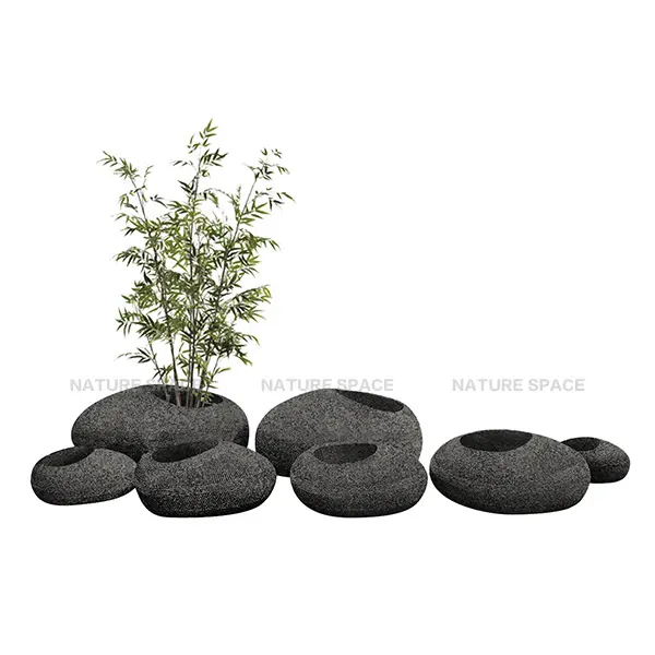 Pots de fleurs en pierre en fibre de verre jardinière maison jardin décoration Pot de plantes nordique créatif grand intérieur extérieur pays sculpté à la main