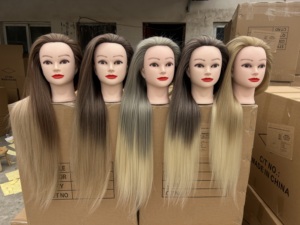 Cabeza de Maniquí Profesional de Cabello Sintético Resistente al Calor para Prácticas de Peinado, Maquillaje y Estilismo - Product Image 6