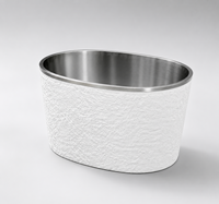 Baignoire de trempage à froid de luxe en marbre avec intérieur en acier inoxydable 304, spa de récupération extérieur pour bain de glace