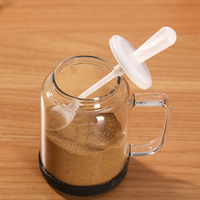 Pot en verre borosilicate écologique de 350 ml avec poignée et base en silicone pour sel, sucre, poivre, usage en cuisine