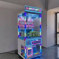 Machine de capture de peluches à monnayeur, vitrine commerciale entièrement transparente en verre trempé, pour centre de jeux intérieur et salle d'arcade