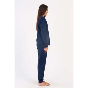 KADIN P.SUPREM XXL O YAKA UZUN KOL ETEGI OVAL MANSETLI PIJAMA TAKIM - สีกรมท่า - สีกรมท่า - Product Image 4