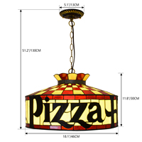 Vitrail Pizza Soudé À La Main Processus Lustre Art décoration Tiffany Style Hut Lustre restaurant Suspension Lampe