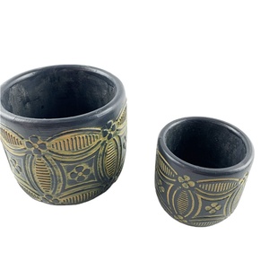 Pot de fleurs moderne mignon <span class=keywords><strong>noir</strong></span> en béton Pot de fleurs succulentes de bureau Pots de ciment Moule Jardinières d'intérieur élégantes - Product Image 5