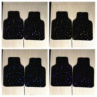 Ensemble de tapis de sol de voiture à fibres optiques LED 12V de taille universelle, contrôlable par application, effet ciel étoilé