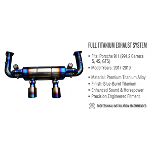 Vortex Bespoke Burnt Blue Ti Sport Sound Valved <b>Exhaust</b> Fits Porsche 911 991.2 Carrera S 4S GTS Tuning - Product Image 1
