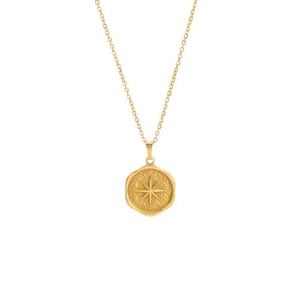 Collar Personalizado de Acero Inoxidable 316L Chapado en Oro de 14k y 18k Resistente al Agua con Colgante de Estrella y Luna para Mujer - Product Image 5