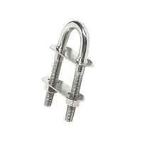 Œil de proue en acier inoxydable 316 DELUXE en forme de U avec boulon M6x50X90mm, raccords coniques, gréement, accessoires pour bateaux, yachts et navires
