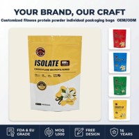 Sachet Doypack Personnalisé Jaune en PET/PE pour Protéine en Poudre Isolée avec Fermeture Zip, Emballage Alimentaire de Qualité pour Nourriture pour Animaux