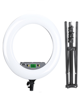 LR-480AII 50W NiceFoto18\" 3200-6500K Anneau lumineux LED Dimmable Diva avec diffuseur et support miroir pour éclairage <span class=keywords><strong>de</strong></span> studio <span class=keywords><strong>de</strong></span> maquillage - Product Image 1