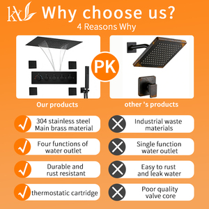 Ensemble de robinetterie de <span class=keywords><strong>douche</strong></span> simple en laiton chromé YaKe, système de <span class=keywords><strong>douche</strong></span> thermostatique LED de luxe, <span class=keywords><strong>douche</strong></span> de massage cachée, <span class=keywords><strong>douche</strong></span> pluie cascade - Product Image 3