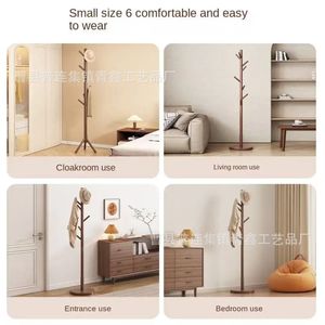 Wooden Floor <b>Standing</b> Coat Rack Simple Indoor Clothes Rack For Bedroom Living Room Multipurpose Bag <b>Hat</b> Scarf Holder - Product Image 5