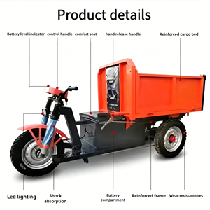 Prix usine Mini-dumper auto-chargeur, Tricycle moto, Tricycles à 3 roues, Mini-tracteur Conforme CE, Capacité de chargement 1 et 2 - Product Image 2