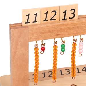 Montessori giocattoli per l'apprendimento della <span class=keywords><strong>matematica</strong></span> appendiabiti per bambini scale di perline di colore 1-9 11-19 numeri educativi in età prescolare giocattoli in legno per bambini - Product Image 3