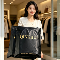 Enveloppe de courrier en polypropylène noir mat avec logo personnalisé, sac pour chaussures