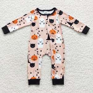 Mono RTS con estampado de camión de calabaza naranja para niños, mono de manga larga para niños, venta al por mayor - Product Image 2