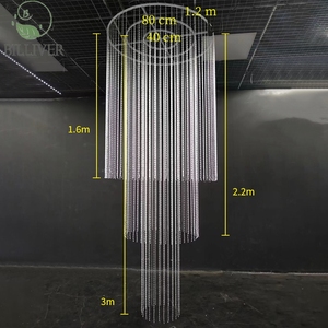 Decorazione per tenda con perline in acrilico per matrimonio soffitto sospeso hotel <span class=keywords><strong>sala</strong></span> per banchetti con tenda ad anello finita decorazione di sfondo - Product Image 1