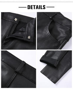 <span class=keywords><strong>Pantalon</strong></span> crayon <span class=keywords><strong>classique</strong></span> droit en cuir de mouton pour <span class=keywords><strong>femme</strong></span>, taille haute, élastique, noir, cuir véritable, dernière collection <span class=keywords><strong>2022</strong></span> - Product Image 5