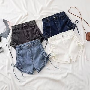 Shorts en <span class=keywords><strong>jean</strong></span> vintage taille mi-haute pour <span class=keywords><strong>femme</strong></span>, style coréen, vente directe d'usine en gros, pour la vente de rue - Product Image 4