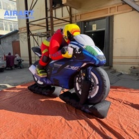 Modèle de moto gonflable de 3 m de longueur pour la décoration d'événements de moto.