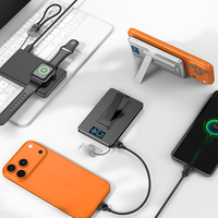 Batterie externe ultra-mince 3-en-1 10000 mAh, mini batterie externe ultra-mince 5000 mAh, pack de batterie magnétique 20W max ultra-rapide avec écran TFT