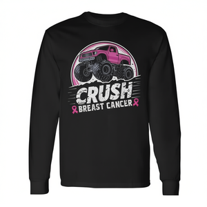 T-shirt à manches longues pour garçon, motif Monster Truck, pour la sensibilisation au cancer du sein, vêtements promotionnels pour enfants - Product Image 2
