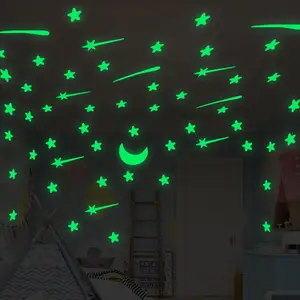 Autocollants muraux lumineux lueur étoiles sombres autocollants pour enfants chambres de bébé coloré Fluorescent maison chambre décor décalcomanies