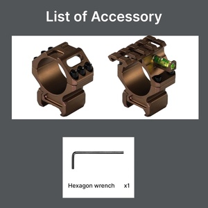 Anneaux de montage pour lunette BANGBANG en aluminium, tube de 20 mm, avec calibrage horizontal, hauteur centrale de 1,0 po, pour observation extérieure (marron) - Product Image 5