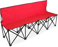 Banc pliant avec support dorsal Cadre en métal portable Tissu Oxford 4 places pour plage, camping et sites sportifs