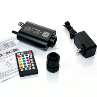 Kit d'éclairage à fibres optiques 300 fibres plastiques 12W avec application pour plafond de voiture effet ciel étoilé