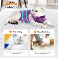 Combinaison de récupération pour chat en coton tricoté tie-dye, avec fermeture dorsale anti-léchage, respirante, post-chirurgie, pour chats de petite et moyenne taille S-M-L