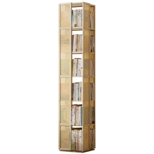 Rotating Bookshelf Bamboo Floor Standing Adjustable Storage <b>Rack</b> For Living Room Childrens Books - Product Image 5