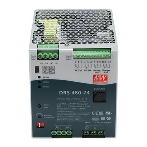 Mean Well DRS-480-24 All In One Uninterruptible DC-UPS System Power Supplies DIN Rail Mounted Power Supply