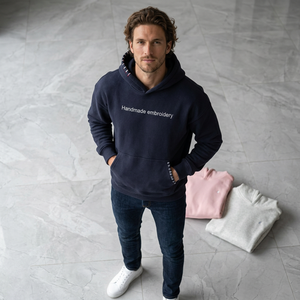 Sudadera con Capucha Bordada a Mano Personalizada, Sudadera Extra Grande de Estilo Vintage con Hombros Caídos, Sudadera de Algodón 100% Pesado con Bordado - Product Image 1
