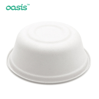 Bol alimentaire jetable Oasis 500 ml en pulpe de bagasse, écologique, compostable, imperméable et résistant à la graisse pour le camping
