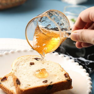 Mini carafe à lait en verre à double bec avec poignée et infuseur pour thé, café, fête, couleur unie 523 - Product Image 3