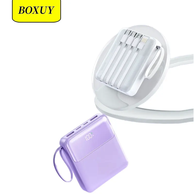 Factory Price PowerBank 10000mah smart small Portable 22.5W super fast charge Built-in Cables Mini Power bank 10000mAh