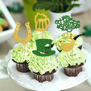 Decoración para Pastel del Día de San Patricio DAMAI, Adornos para Cupcakes con Trébol Irlandés, Artículos Festivos para Fiestas con Temática Irlandesa - Product Image 1