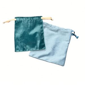 ถุงกำมะหยี่สีน้ำเงินแบบมีเชือกผูก ปรับแต่งได้ สำหรับใส่เครื่องประดับ ของขวัญ สร้อยคอ - Product Image 4