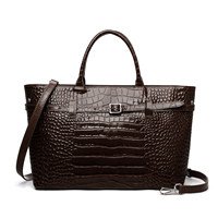 Sac fourre-tout en cuir de vachette à motif crocodile pour femme, grande capacité, haute qualité, sac à bandoulière, vente en gros personnalisée, nouvelle collection 2026