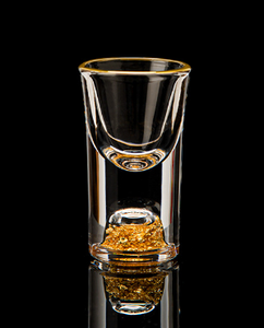 Verre à shot miniature en cristal de 10 ml et 15 ml pour bar, club, fête, <span class=keywords><strong>d</strong></span>écoré de paillettes <span class=keywords><strong>d</strong></span>'<span class=keywords><strong>or</strong></span> 24 carats pour whisky, tequila, <span class=keywords><strong>vodka</strong></span> - Product Image 2